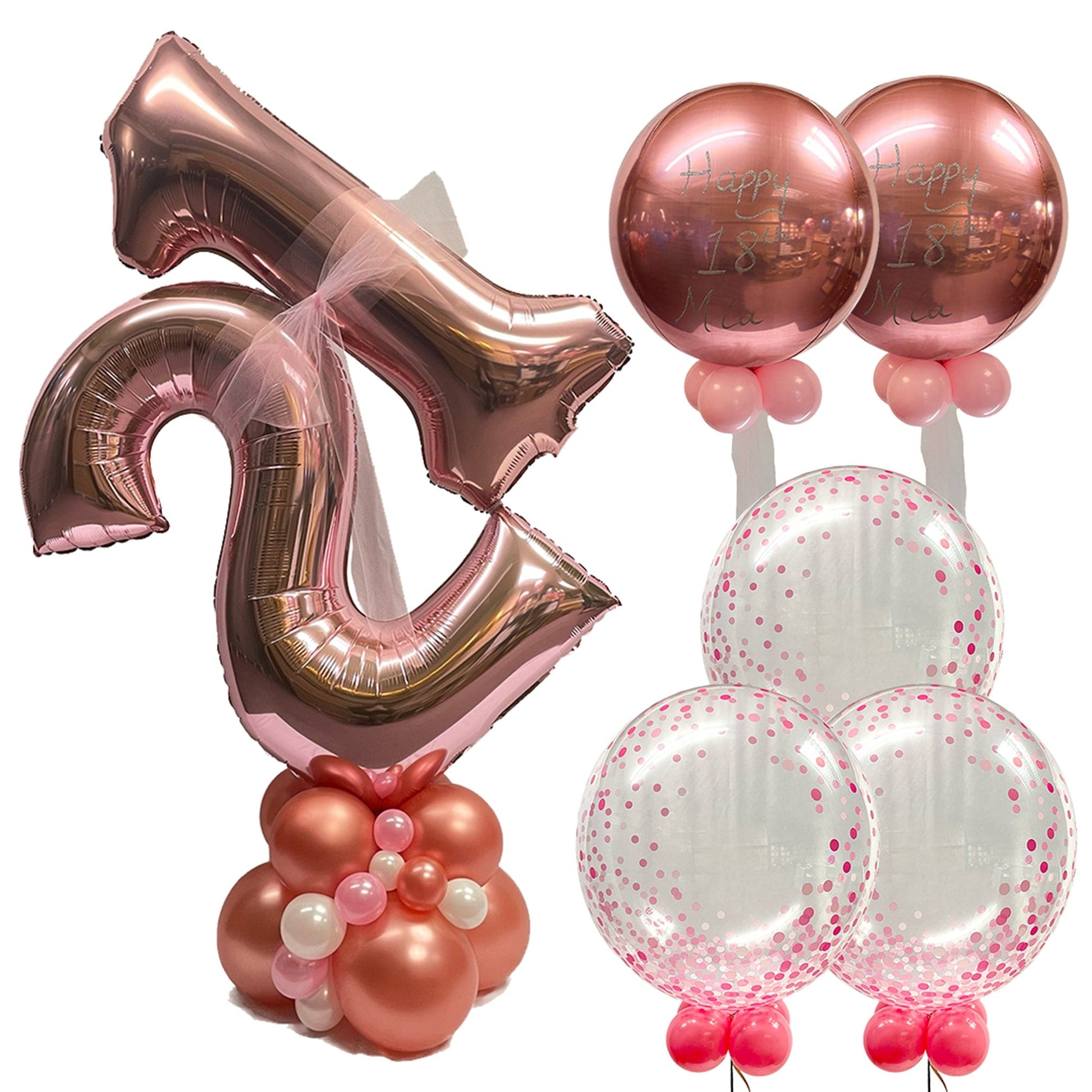 Castle Balloons Rose Gold Birthday Package 2