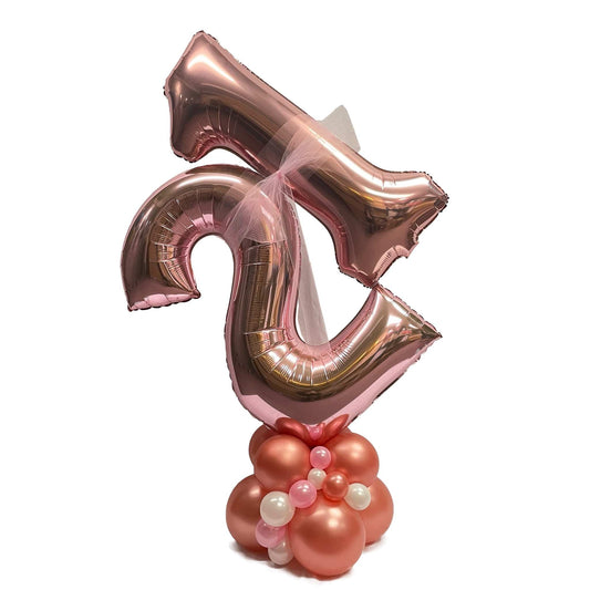 Castle Balloons Rose Gold Pearl Number Display