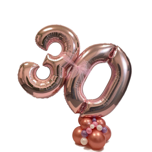 Castle Balloons Rose Gold Pearl Purple Number Display