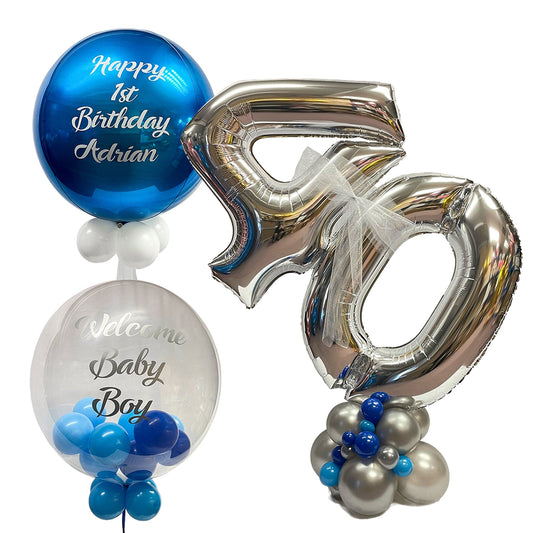 Castle Balloons Silver Birthday Package 1